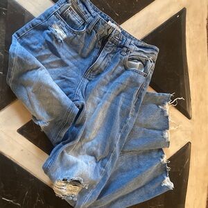 Vanilla Star Medium Blue Ripped Boyfriend Jeans